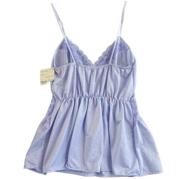 NWT Vintage Sears Blue Romantic Lace Nylon Tricot Cami Top Medium (12–14) - Picture 2 of 8